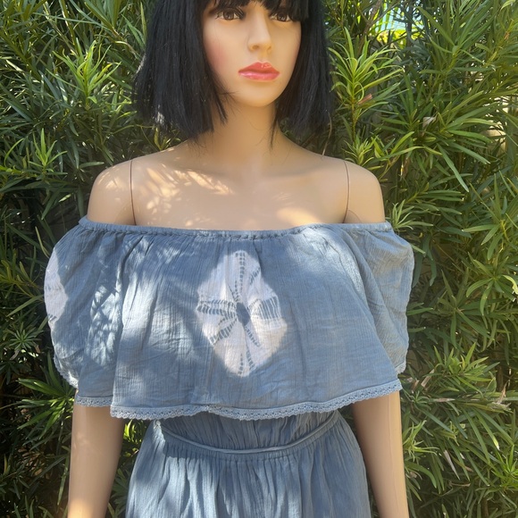 BILLABONG BLUE & WHITE BATIK MAXI DRESS - Picture 5 of 14